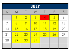 District School Academic Calendar for Coal Creek Elementary School for July 2024