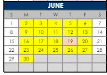 District School Academic Calendar for Jamestown Elementary School for June 2025
