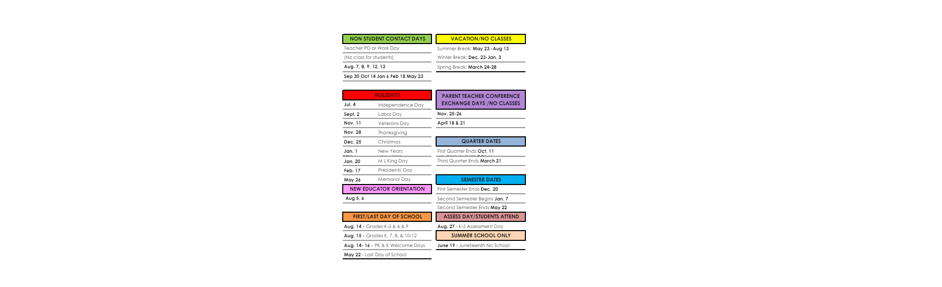 District School Academic Calendar Key for Heatherwood Elementary School