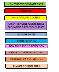 District School Academic Calendar Legend for Flatirons Elementary School