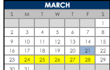 District School Academic Calendar for Fireside Elementary School for March 2025