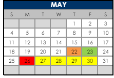 District School Academic Calendar for Nevin Platt Middle School for May 2025