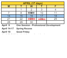 District School Academic Calendar for Bridgeport Aurora High School for April 2025