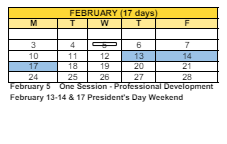 District School Academic Calendar for Bridgeport Aurora High School for February 2025