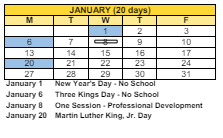 District School Academic Calendar for Longfellow School for January 2025
