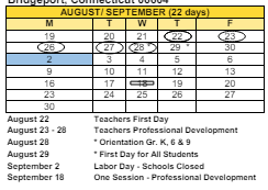 District School Academic Calendar for Bridgeport Aurora High School for September 2024