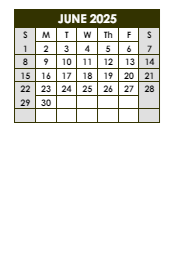 District School Academic Calendar for Helmsburg Elementary School for June 2025