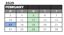 District School Academic Calendar for Cardinal Elementary Sch for February 2025