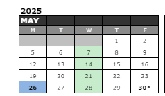 District School Academic Calendar for Cardinal Elementary Sch for May 2025