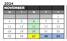 District School Academic Calendar for Cardinal Elementary Sch for November 2024