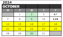 District School Academic Calendar for Cardinal Elementary Sch for October 2024