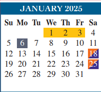 District School Academic Calendar for Sharp Elementary for January 2025