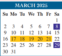 District School Academic Calendar for Cromack Elementary for March 2025