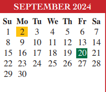 District School Academic Calendar for Cromack Elementary for September 2024