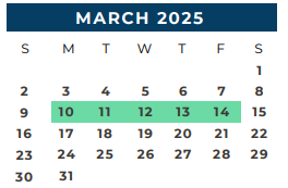 District School Academic Calendar for Stephen F Austin for March 2025