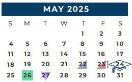 District School Academic Calendar for James Earl Rudder High School for May 2025