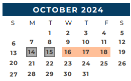 District School Academic Calendar for James Earl Rudder High School for October 2024