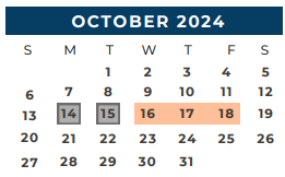 District School Academic Calendar for Sul Ross Elementary for October 2024