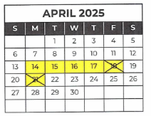 District School Academic Calendar for P.S. 84 for April 2025