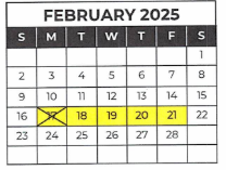 District School Academic Calendar for P.S. 84 for February 2025