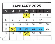 District School Academic Calendar for P.S. 84 for January 2025