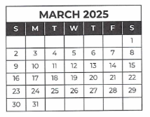 District School Academic Calendar for P.S. 84 for March 2025
