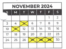 District School Academic Calendar for P.S. 84 for November 2024
