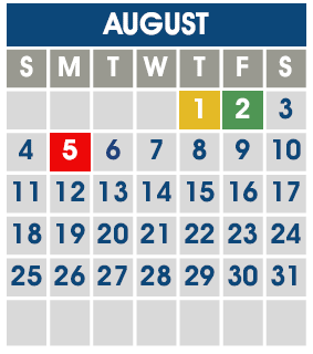 District School Academic Calendar for Cedar Grove Elementary School for August 2024