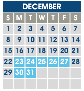 District School Academic Calendar for Cedar Grove Elementary School for December 2024
