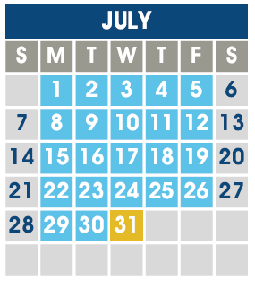 District School Academic Calendar for Cedar Grove Elementary School for July 2024