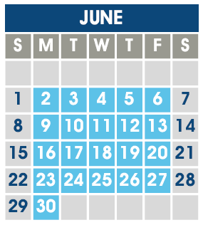 District School Academic Calendar for Cedar Grove Elementary School for June 2025