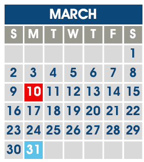 District School Academic Calendar for Cedar Grove Elementary School for March 2025
