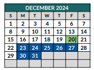 District School Academic Calendar for Norwood Elementary for December 2024