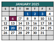 District School Academic Calendar for Hughes Middle School for January 2025