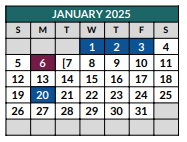 District School Academic Calendar for Mcalister Elementary for January 2025