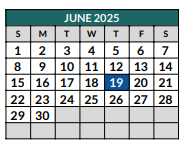 District School Academic Calendar for Johnson County Jjaep for June 2025