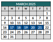 District School Academic Calendar for Johnson County Jjaep for March 2025