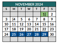 District School Academic Calendar for Burleson High School for November 2024