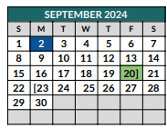 District School Academic Calendar for Johnson County Jjaep for September 2024
