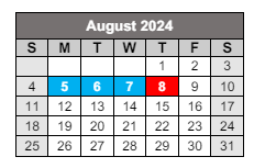 District School Academic Calendar for A. C. Steere Elementary School for August 2024