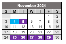 District School Academic Calendar for Midway Professional Development Center for November 2024