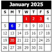 District School Academic Calendar for Calcasieu Career Center for January 2025
