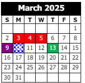 District School Academic Calendar for John F. Kennedy Elementary School for March 2025