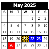 District School Academic Calendar for Calcasieu Career Center for May 2025