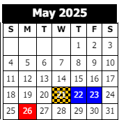 District School Academic Calendar for John F. Kennedy Elementary School for May 2025