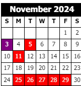 District School Academic Calendar for Calcasieu Career Center for November 2024