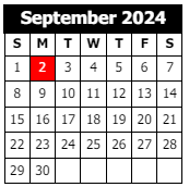 District School Academic Calendar for Calcasieu Career Center for September 2024