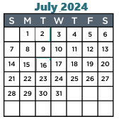 District School Academic Calendar for Fletcher/maynard Academy for July 2024