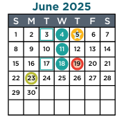 District School Academic Calendar for Fletcher/maynard Academy for June 2025