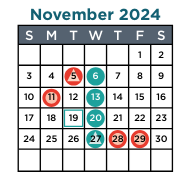 District School Academic Calendar for Fletcher/maynard Academy for November 2024